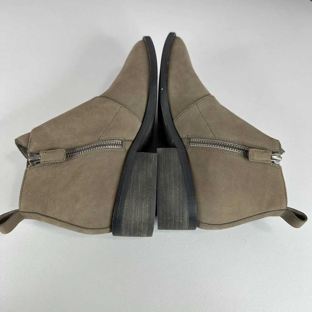 Eileen Fisher‎ Savory Boots Womens 7 Beige Buckle Zip Casual Career Capsule